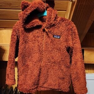 Patagonia Warm Rust Zip-Up Bear Fleece Hoodie 3T